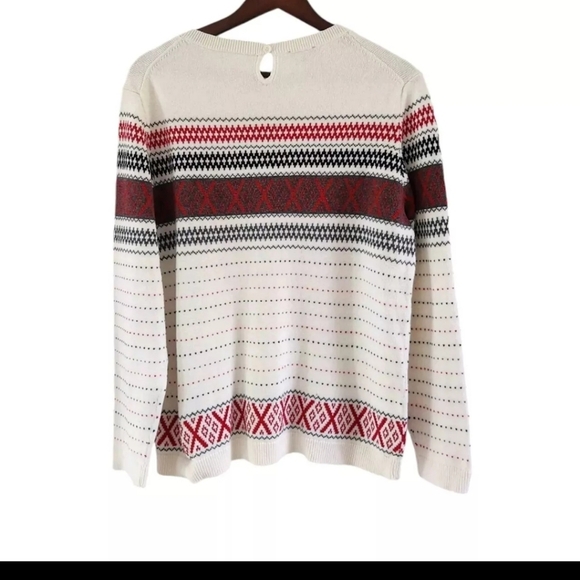 Talbots Womens XL Cotton Cashmere Fair Isle Sweater Ski Pullover - Picture 5 of 8
